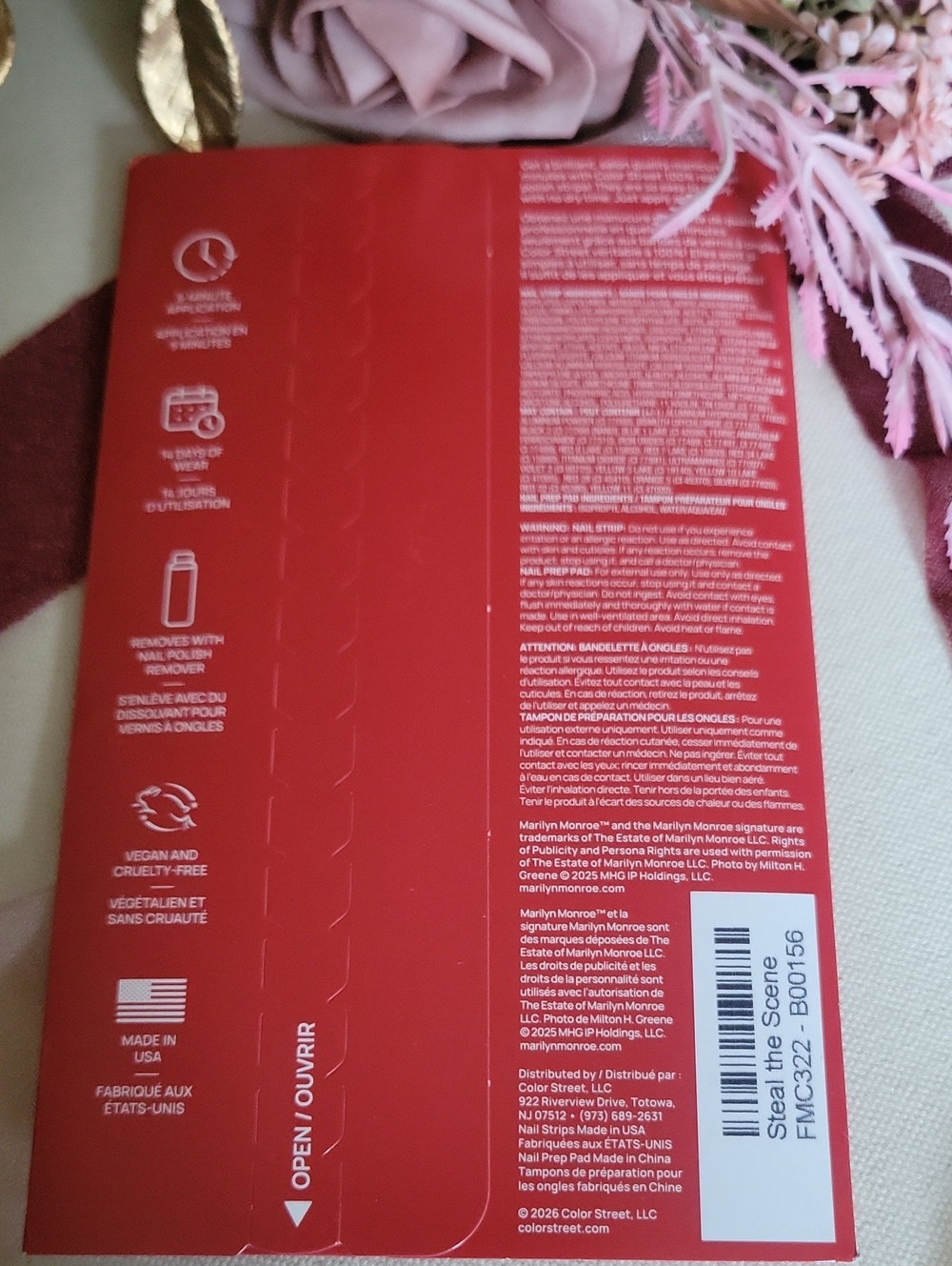 Limited Edition. M. Monroe Colorstreet Glitter Nail Polish Strips - Red - Picture 2 of 2